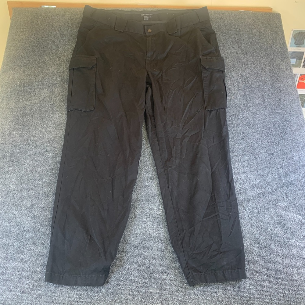 5.11 Tactical Series Cargo Pants Mens 44 Black Pockets Straight Leg Work Wear